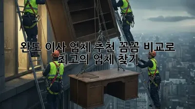 완도 이사 업체 추천: 꼼꼼 비교로 최고의 업체 찾기!